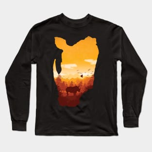 Rhino landscape Long Sleeve T-Shirt